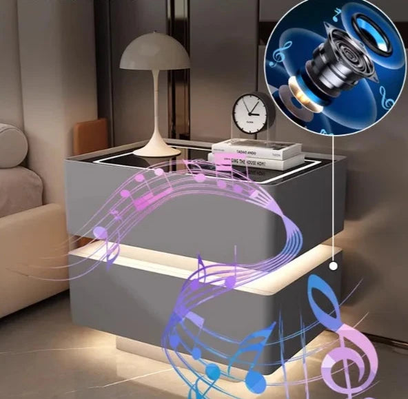 Household Smart Bedside Table with Wireless Charging & Storage