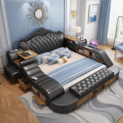 Unique Wooden King Size Bed: Nordic Luxury, Modern Design