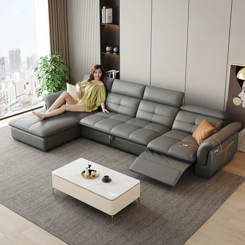 Luxury Genuine Leather Sofa - Modern Recliner & Designer Sectional