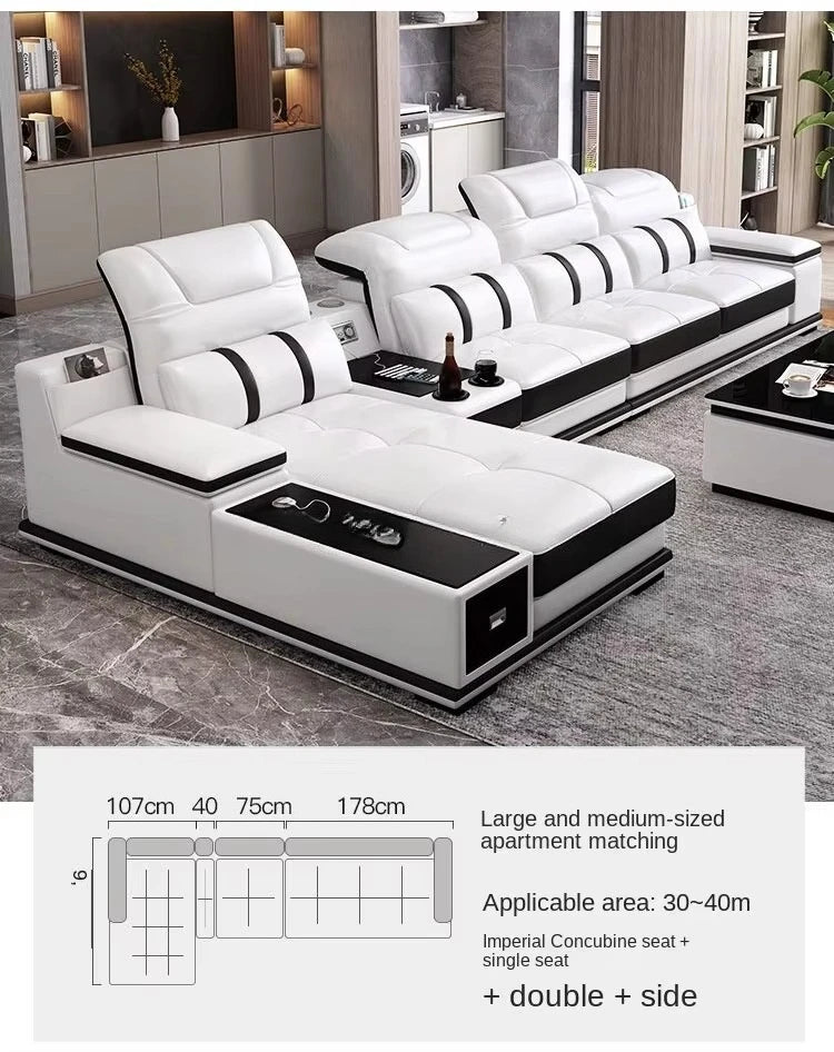 Modern Elegant Modular Accent Lounge Sofa – Printed Leather & Velvet