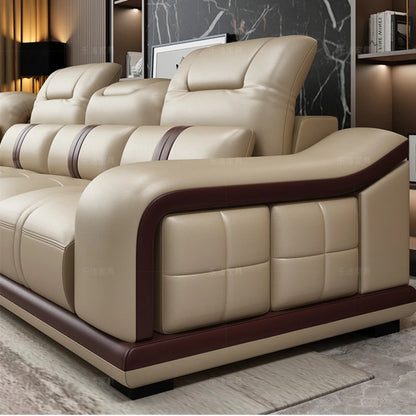 Genuine Leather Living Room Sofa - Modern Designer Loveseat & Sectional