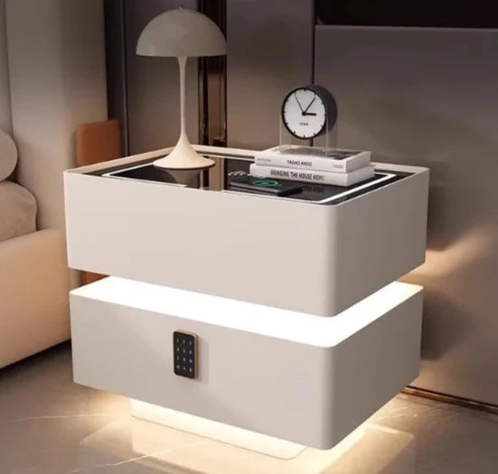 Household Smart Bedside Table with Wireless Charging & Storage