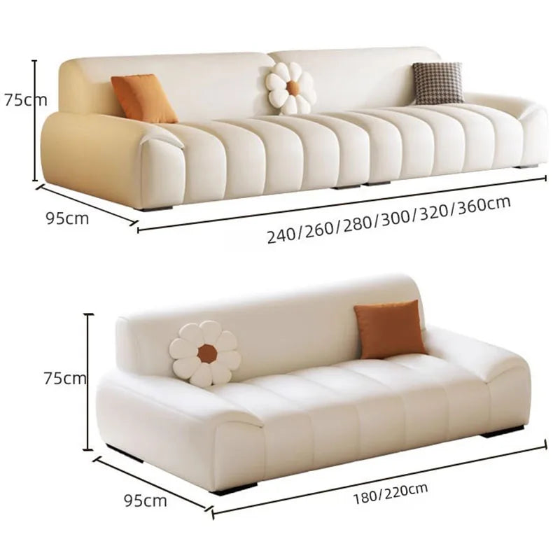 Europe Lazy Fancy Sofa Chair - Soft Modern White Loveseat