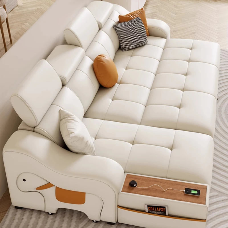 Europe Modern White Sofa Chair - Cute Reclining Loveseat