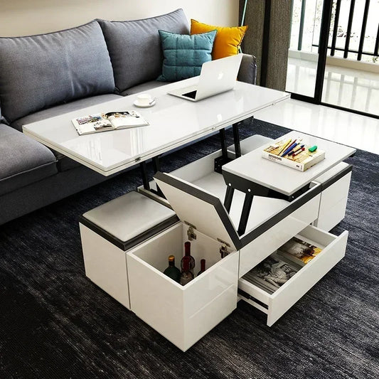 Lift-Up Convertible Dining Table: Multifunctional, Adjustable Smart Coffee Table