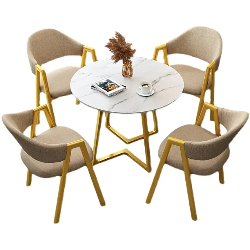 Luxury Round Dining Table: Waterproof Nordic, Modern Minimalist Design