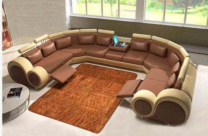 Modern European Style Luxury Living Room Sofa Set – L-Shaped Reclining Sectional