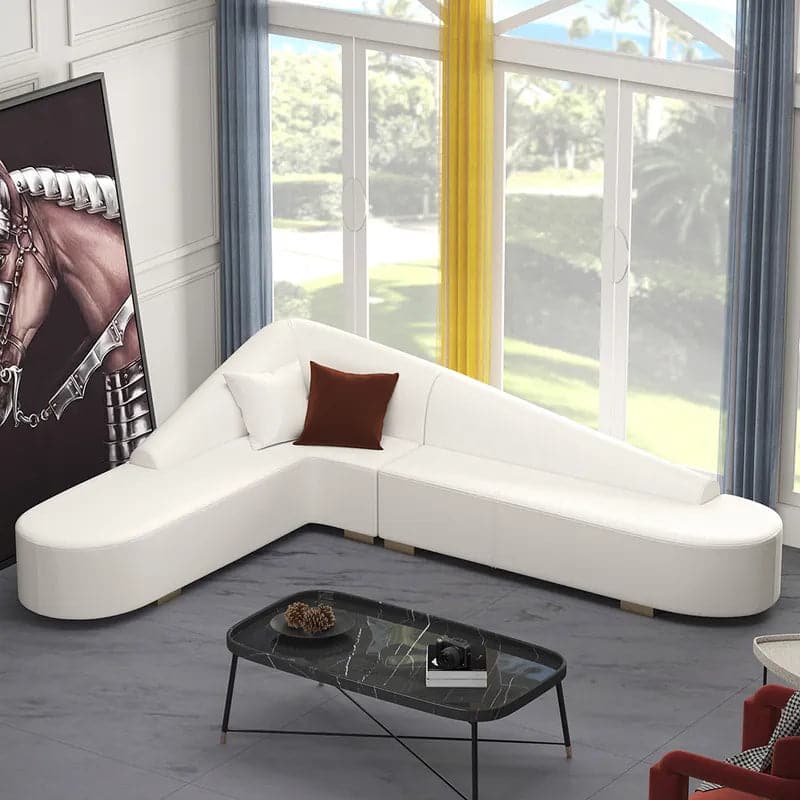 Sectional Sofa Faux Leather Upholstery
