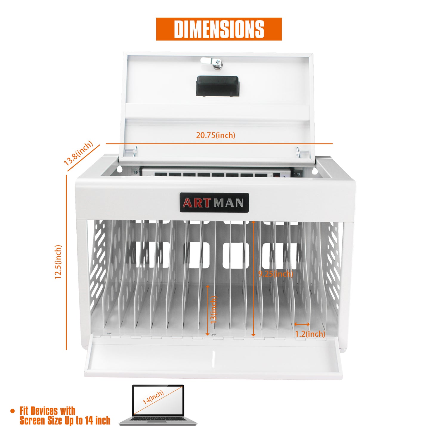 Bay Charging Cabinet for Laptop, Chromebook, Locking Charging Station