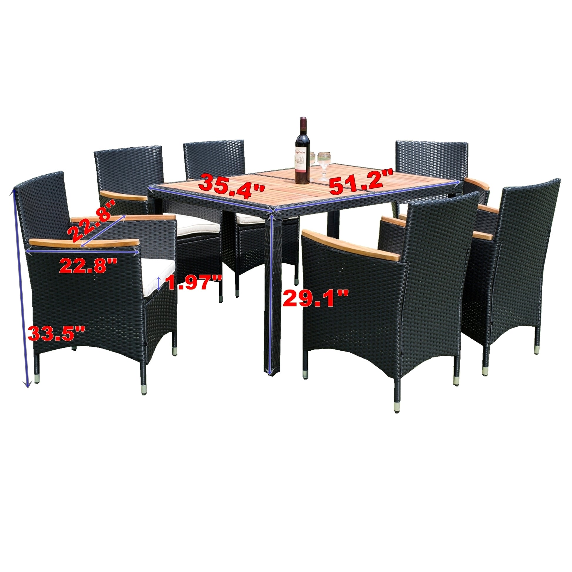 7 piece Outdoor Patio Dining Set Patio