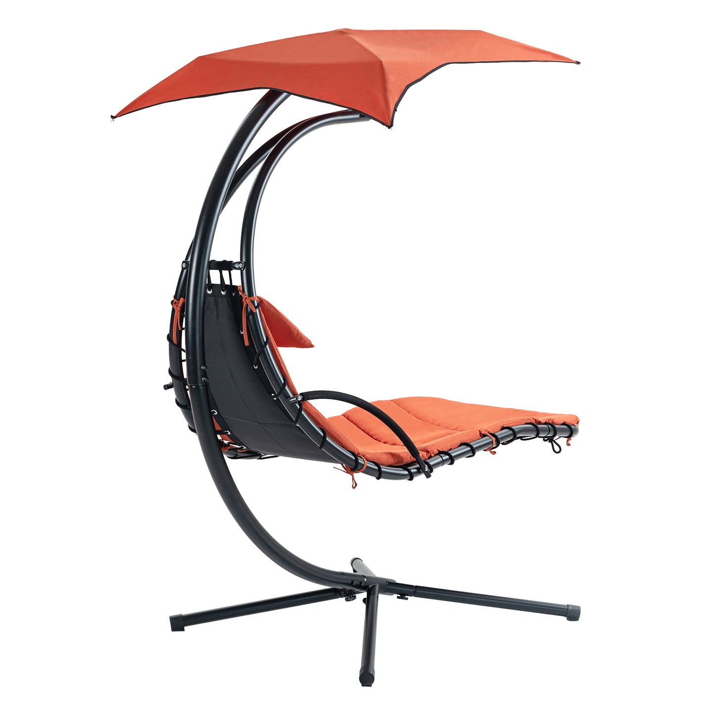 Hanging Chaise Lounger, Removable Canopy, Outdoor Swing Chair