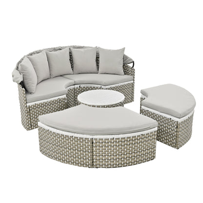 Patio Furniture Round Outdoor Sectional Sofa Set