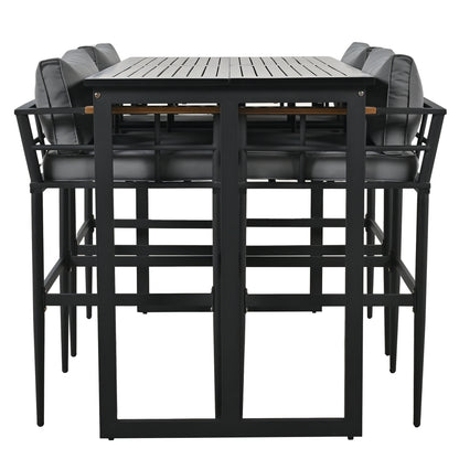 Steel Outdoor Dining Set, Armrest Suitable For Patio