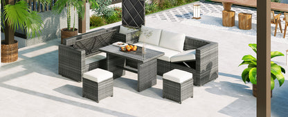 Outdoor 6-Piece All Weather PE Rattan Sofa Set