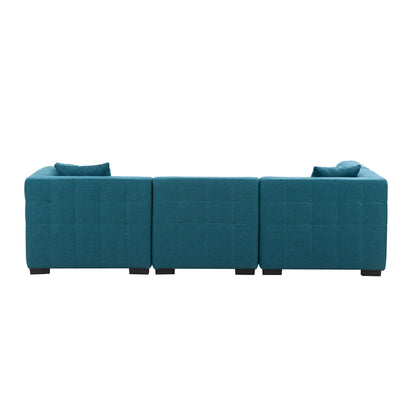 Sectional Sofa with Removable Ottoman Green