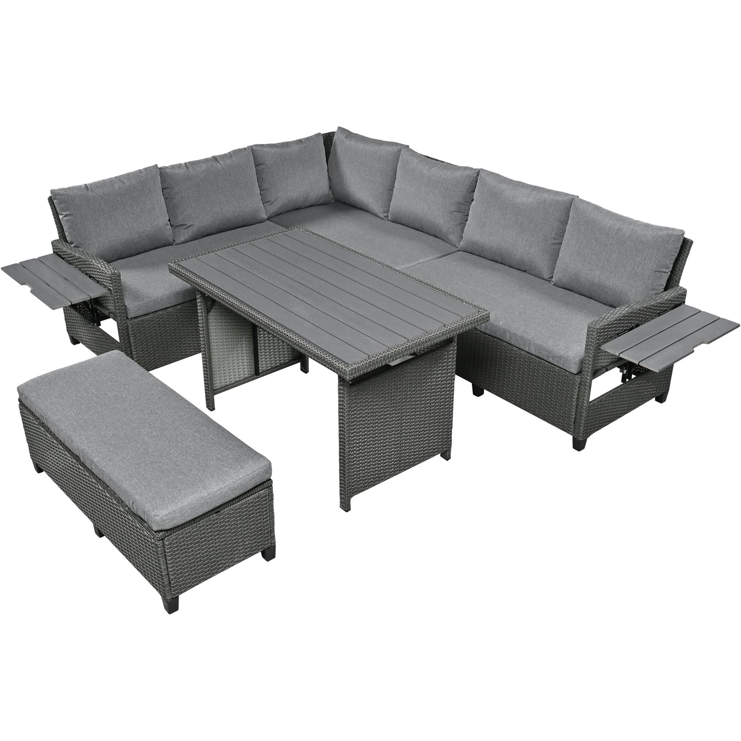 5-Piece Outdoor Patio Rattan Sofa Set, Sectional