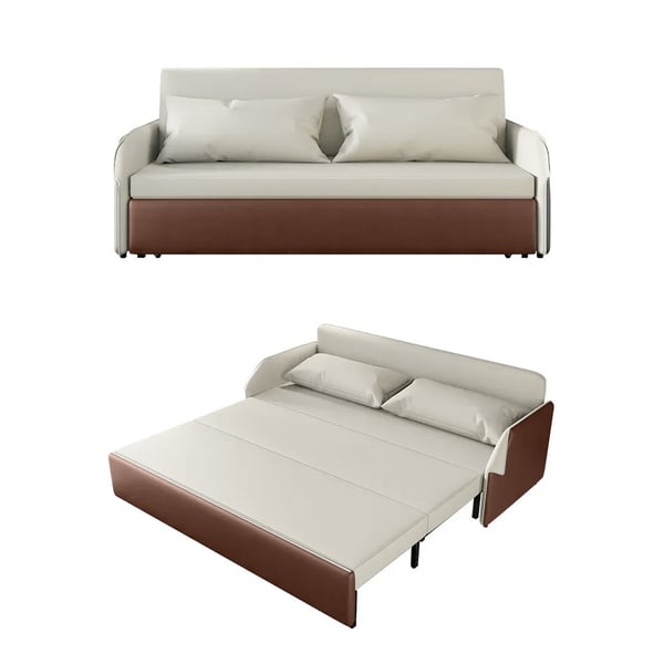 Gray Sleeper Sofa, Leath-Aire Upholstery