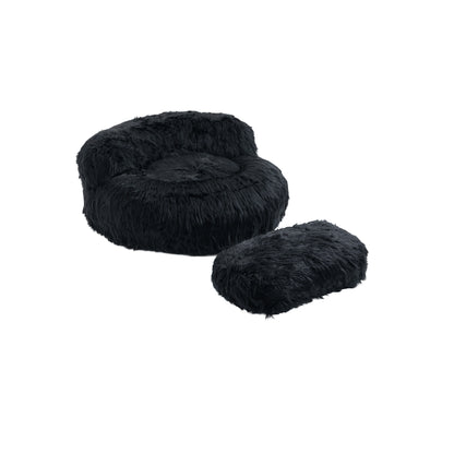 COOLMORE Bean Bag Chair Faux fur Lazy Sofa /Footstool Durable Comfort