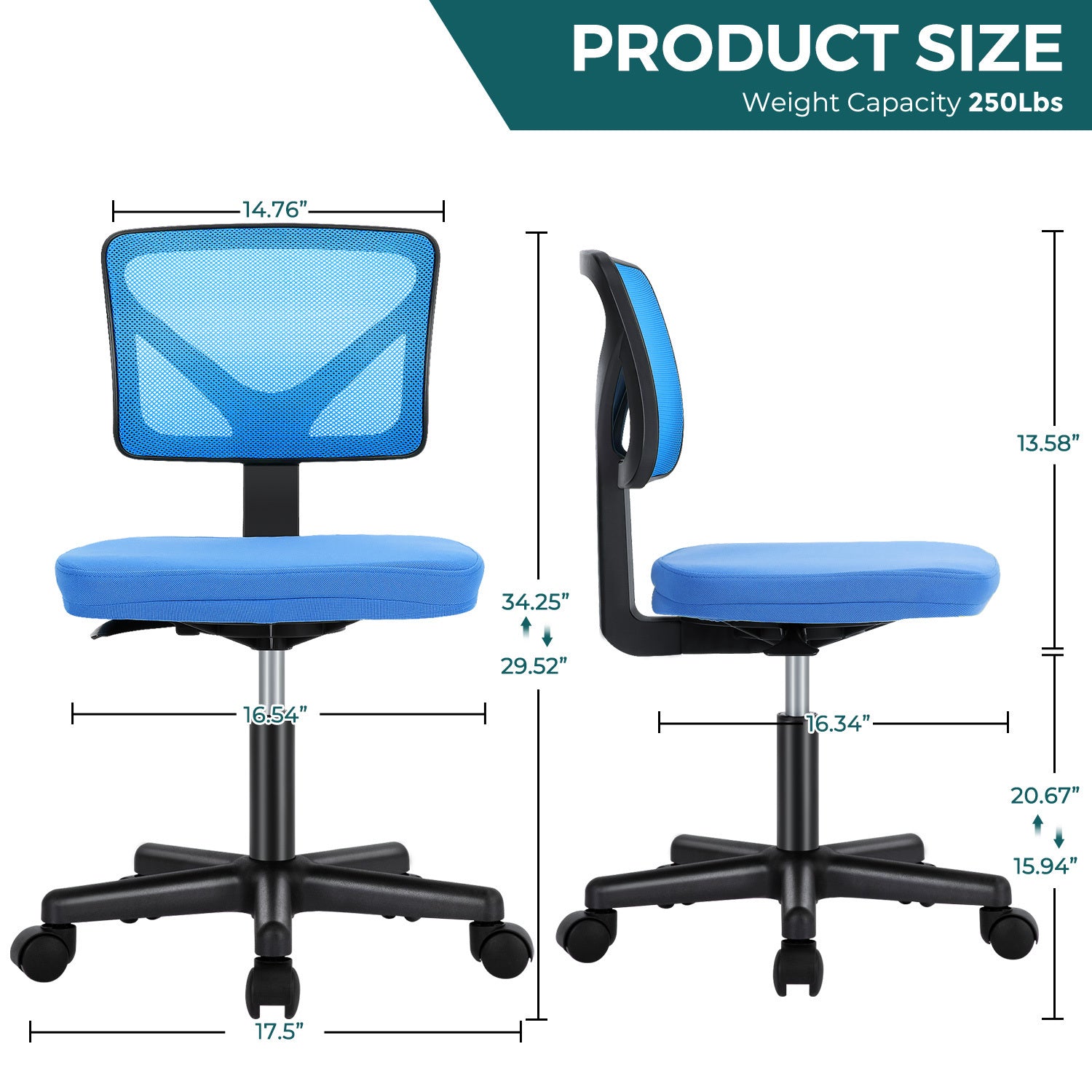 Desk Chair Small Home Office Chair with Lumbar Support