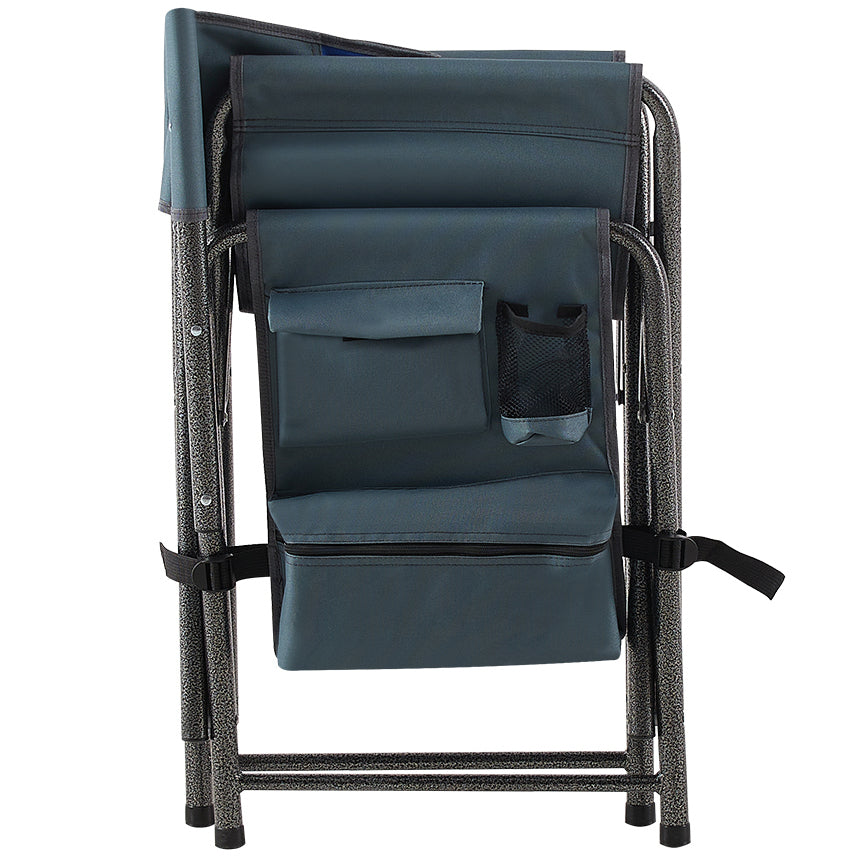 2-piece Padded Folding Outdoor Chair with Storage Pockets