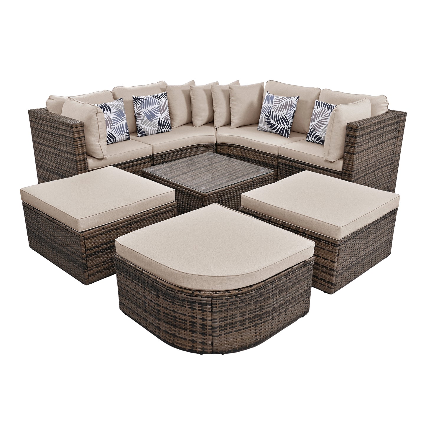 8-piece Patio Outdoor Sofa Set, Pillows