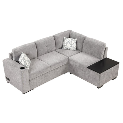 Reversible Sectional Sofa Bed, L-Shaped