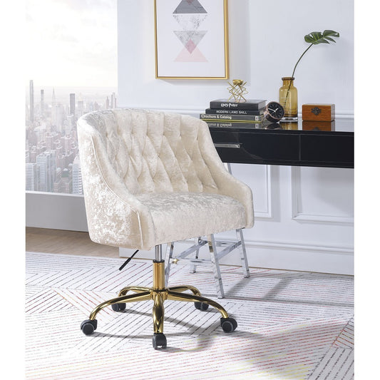 Levian Office Chair in Vintage Cream Velvet & Gold