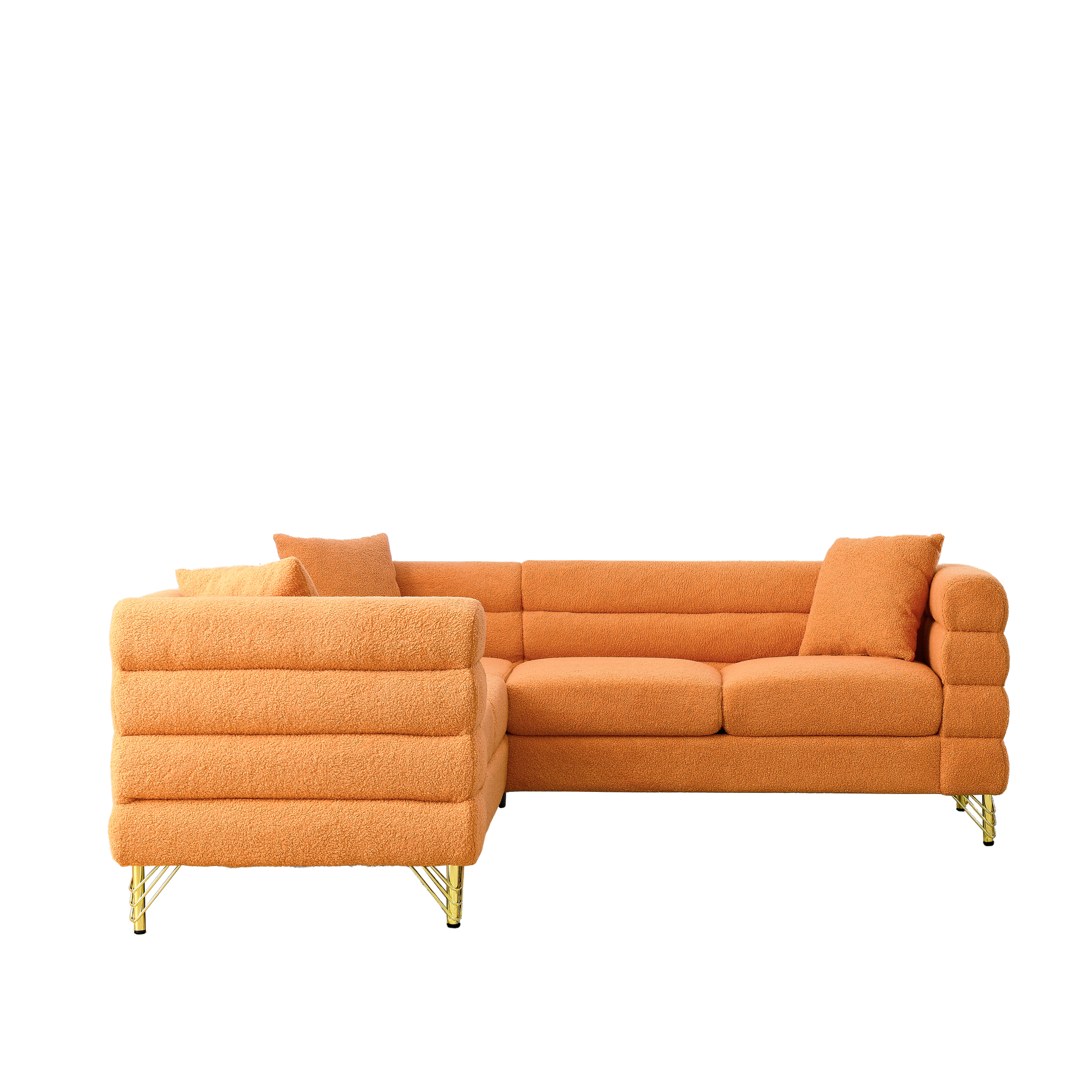 L-Shaped Sectional Sofas Couch, 5-Seater with 3 Cushions.