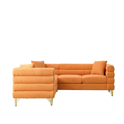 L-Shaped Sectional Sofas Couch, 5-Seater with 3 Cushions.