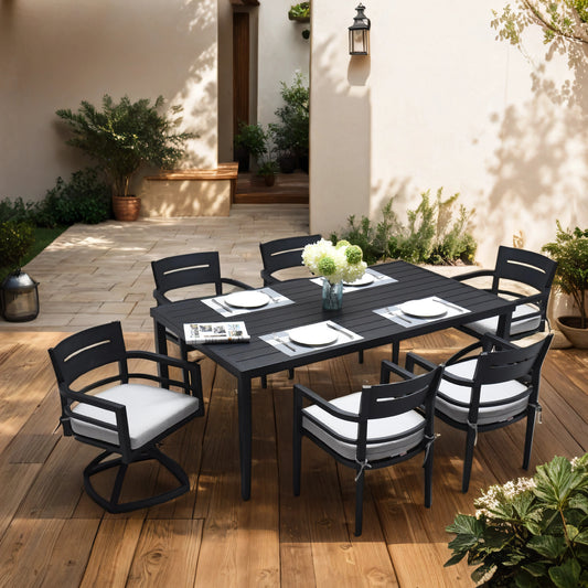 7-Piece Outdoor Patio Dining Set, 6 Dining Chairs