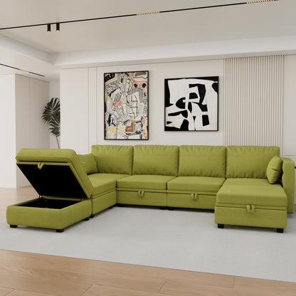 U-Shape Modular Sectional, Storage