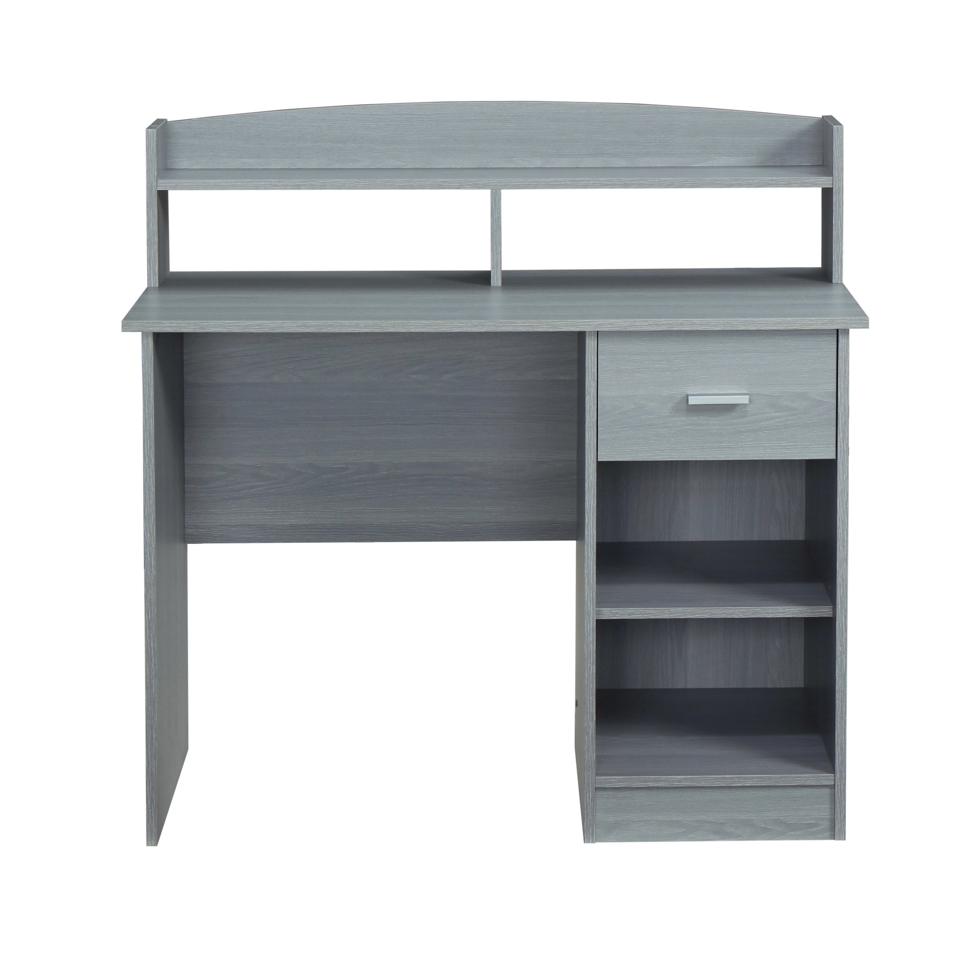 Techni Mobili Modern Office Desk with Hutch, Grey