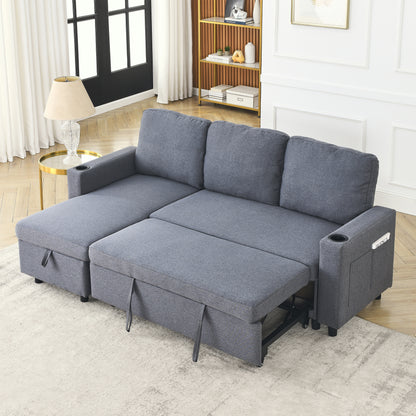 Linen L-Shaped Reversible Sleeper for Tight Spaces