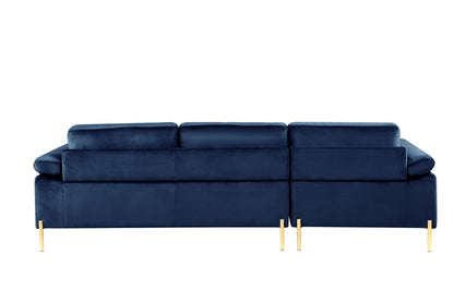 Shannon Velvet Sectional Sofa with Chaise