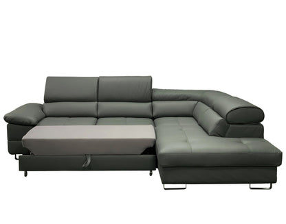 COSTA Right Corner Leather Sectional Sleeper Sofa: Unparalleled Comfort in Luxurious Style!