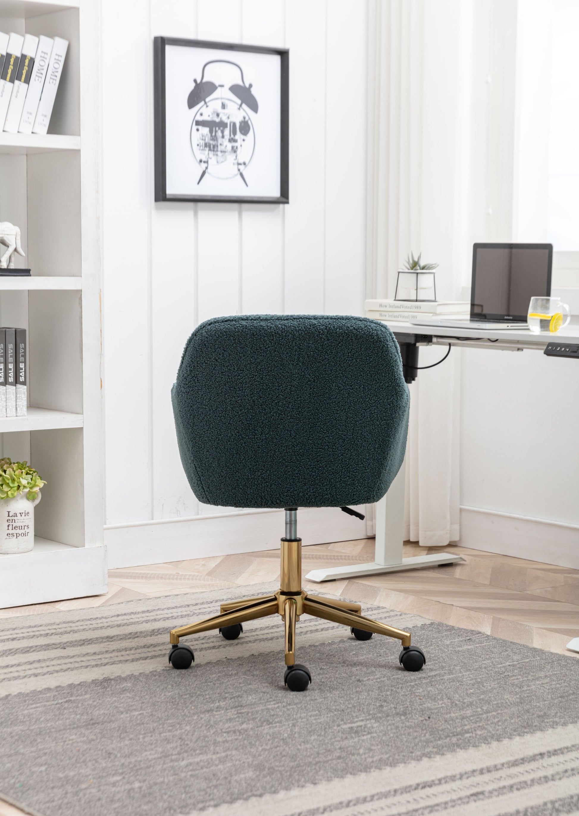 Home Office Chair With Gold Metal Legs