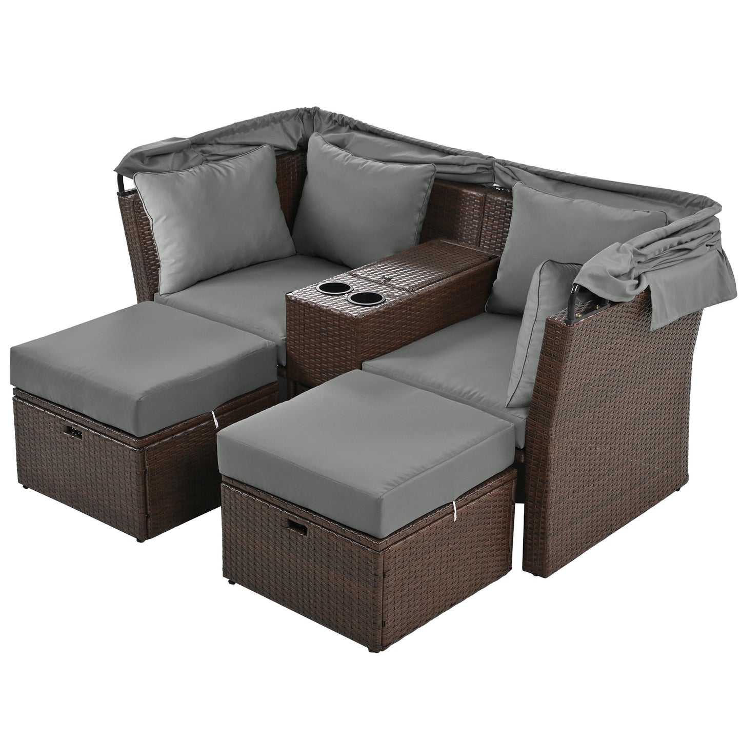 2-Seater Outdoor Patio Daybed Outdoor Double Daybed