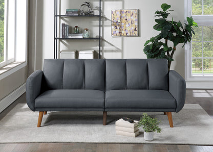 Blue-Grey Sofa, Convertible Bed, Wooden Legs, Lounge