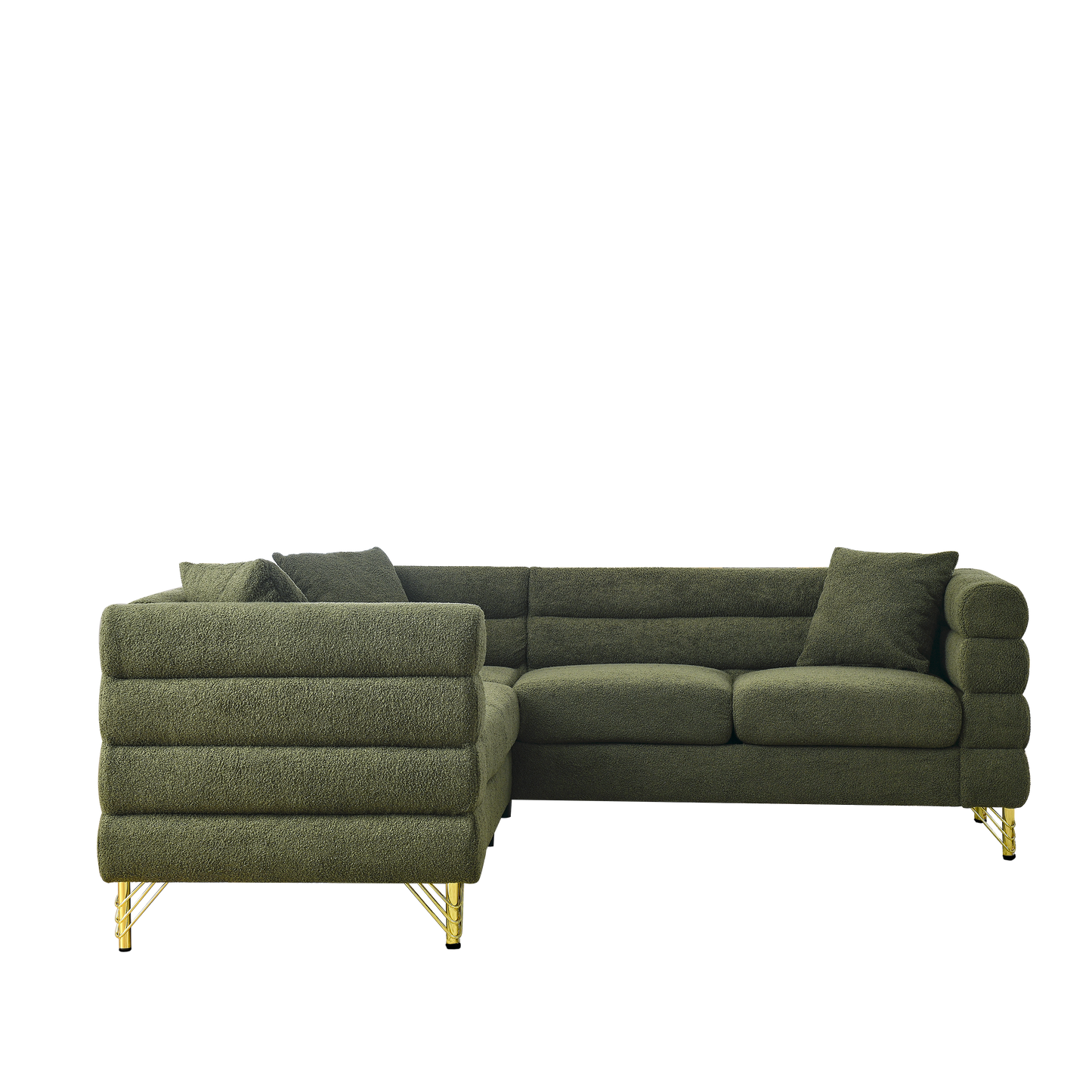 Sectional Sofas Couch, 5-Seater with 3 Cushions