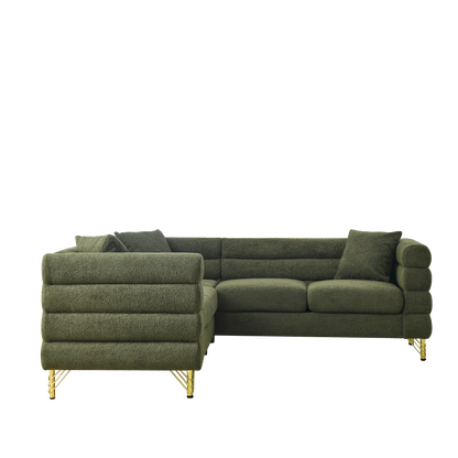 Sectional Sofas Couch, 5-Seater with 3 Cushions