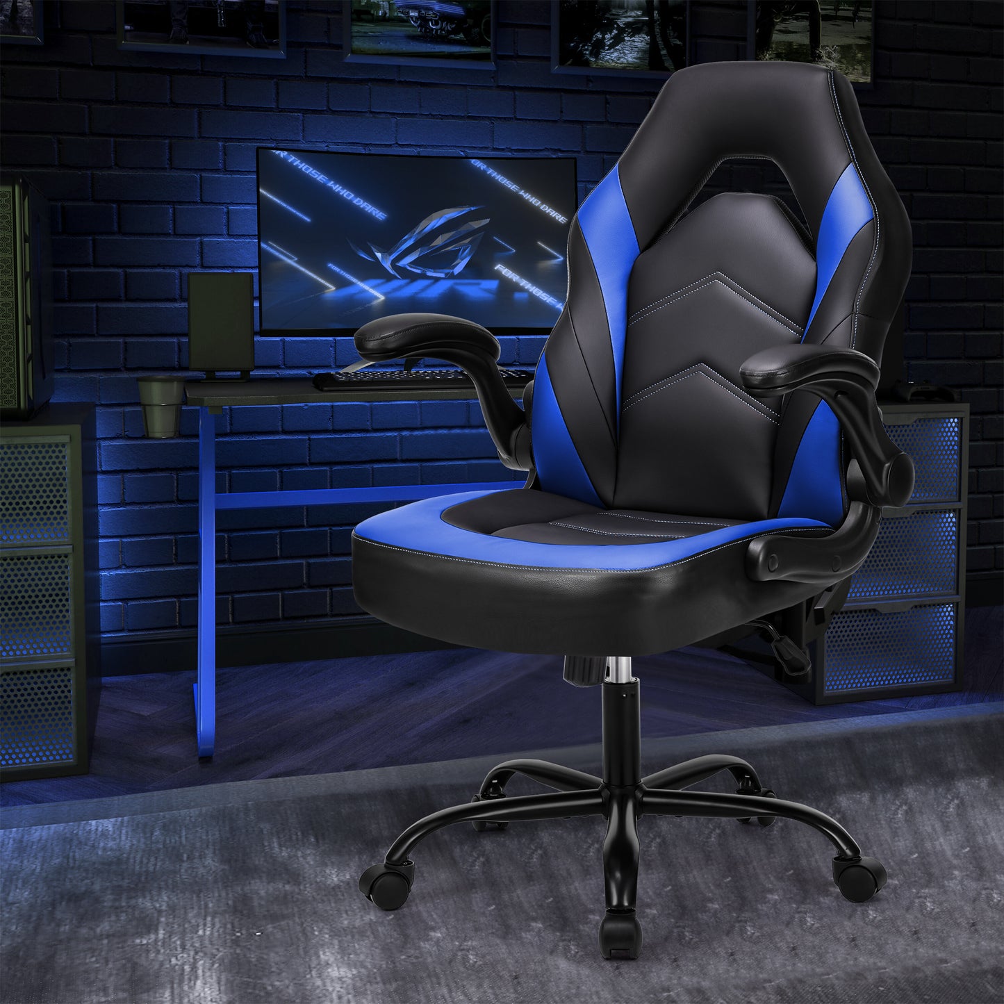 Gaming Leather Computer Ergonomic Office Chair, Lumbar Support