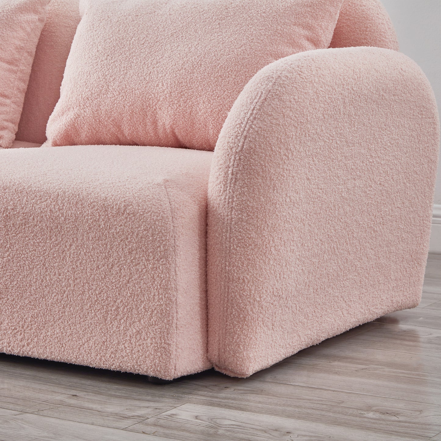 Living Room Furniture Sofa Teddy Fabric Pink