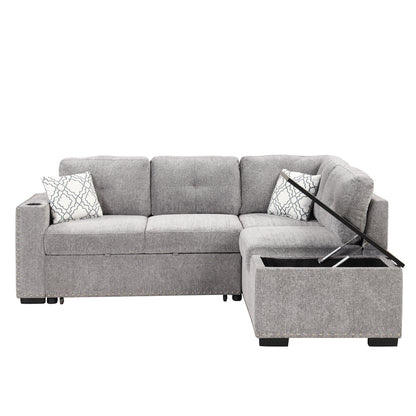 Reversible Sectional Sofa Bed, L-Shaped