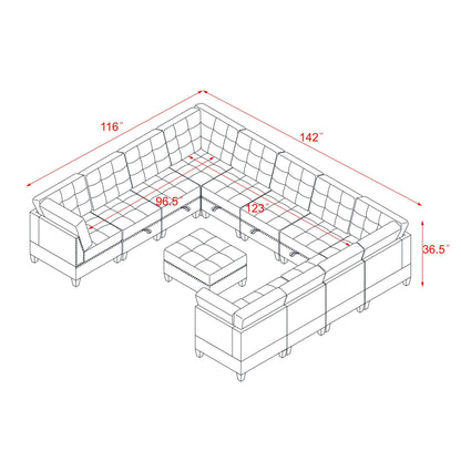 U-Shaped Modular Sectional Sofa Set