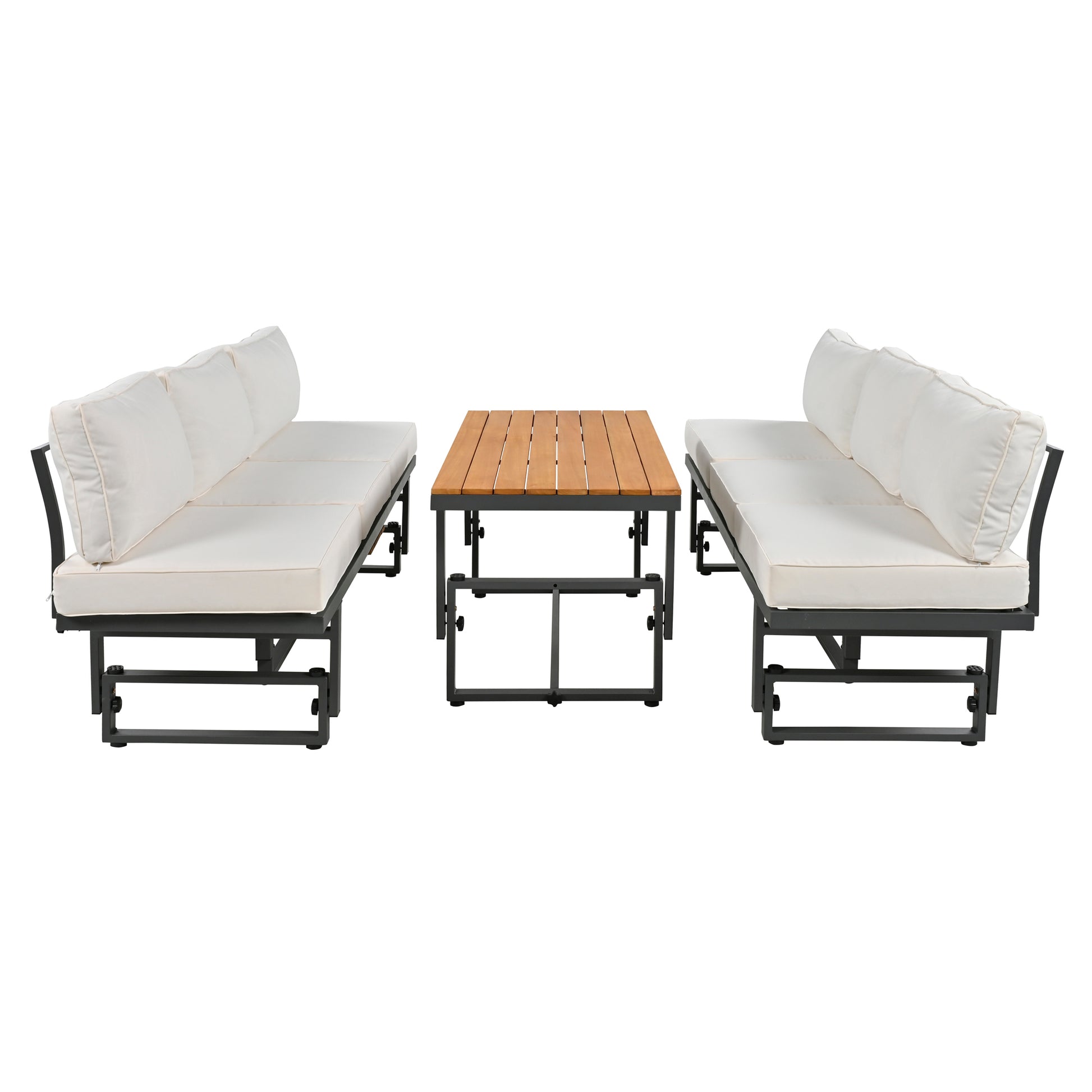 3-Piece Multi-Functional Outdoor Sectional Sofa Set adjustable Seating