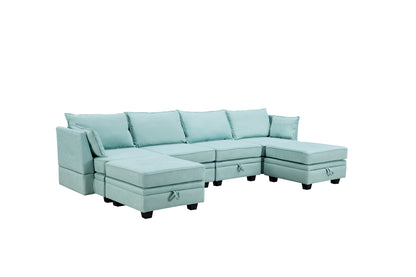 U-Shape Sectional Sofa, Convertible Sofa