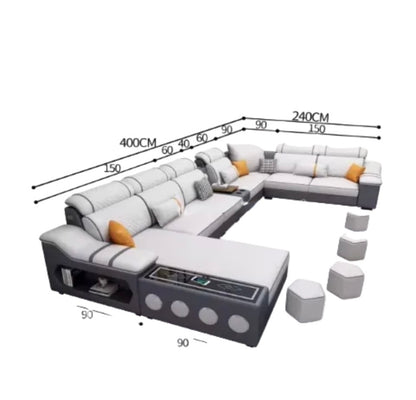 Modern Minimalist Electric Leather Lounge Sofa – Luxury Couple Seating