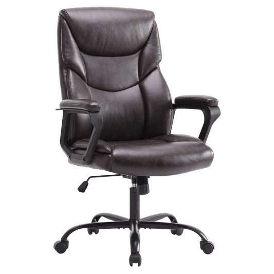 Home Office Chair Ergonomic Leather with Armrests