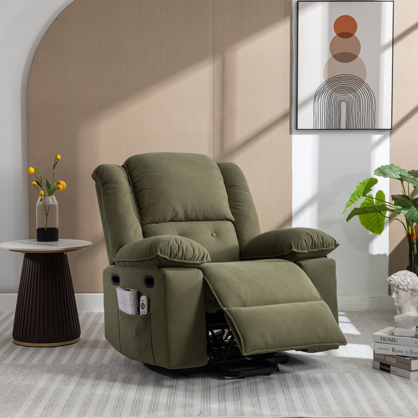 Massage Recliner, Power Lift Chair, Heating, Side Pocket