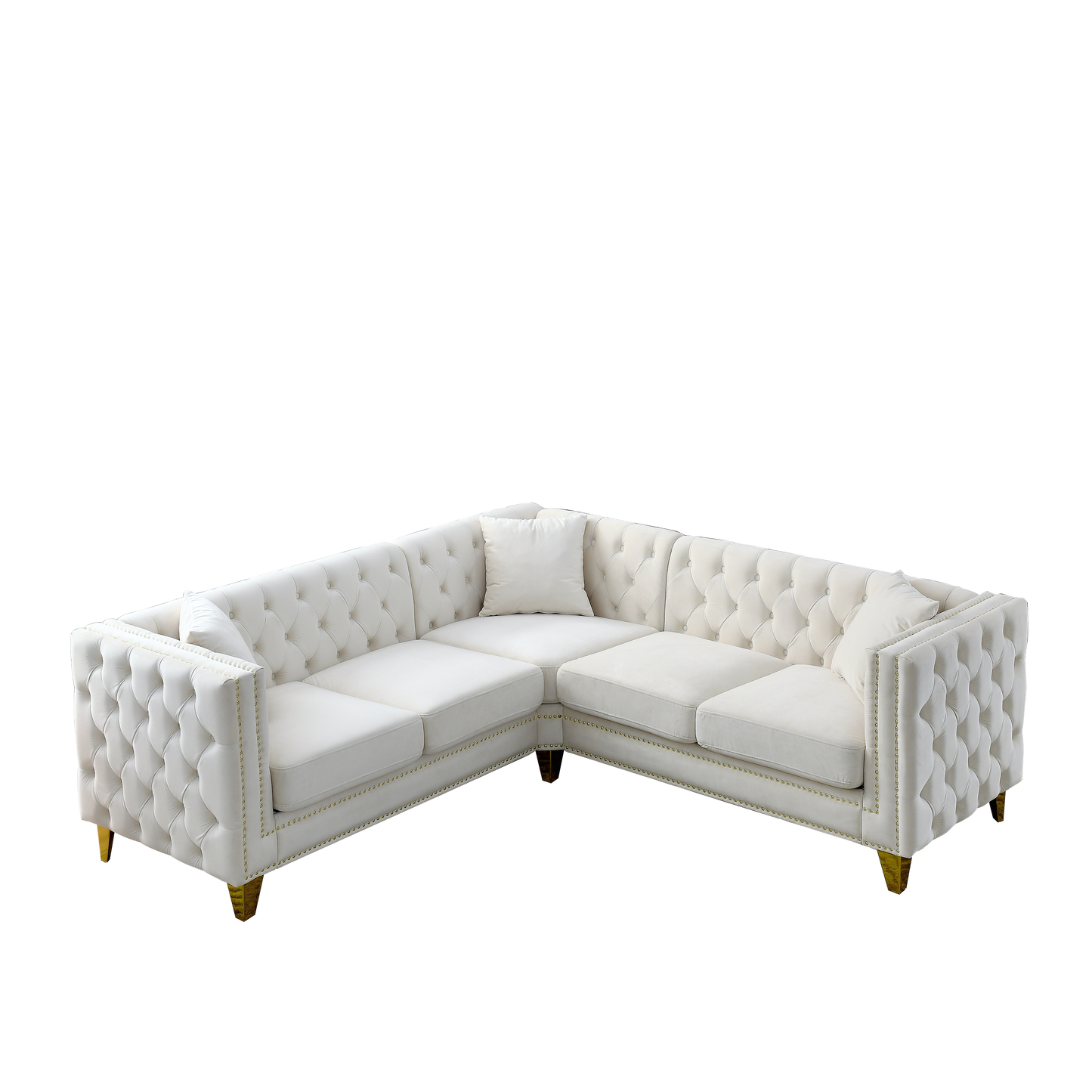 Sectional Sofa, 5-Seater with 3 Cushions, Living Room